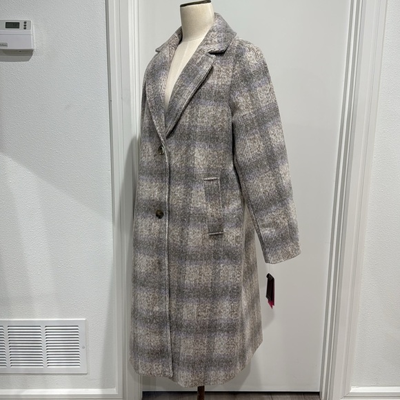 Vince Camuto Water Resistant Plaid Coat - L - Picture 3 of 11